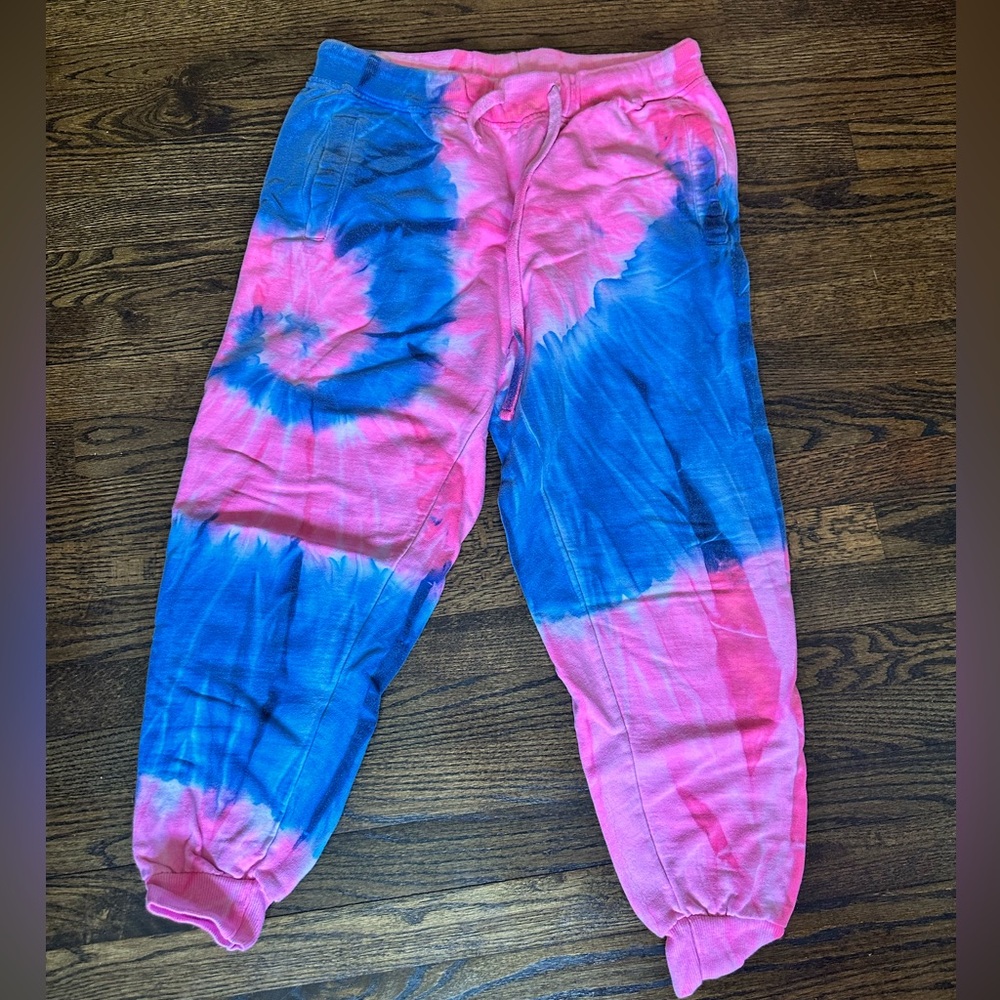 festival fun neon tie dye sweatpants . Size L